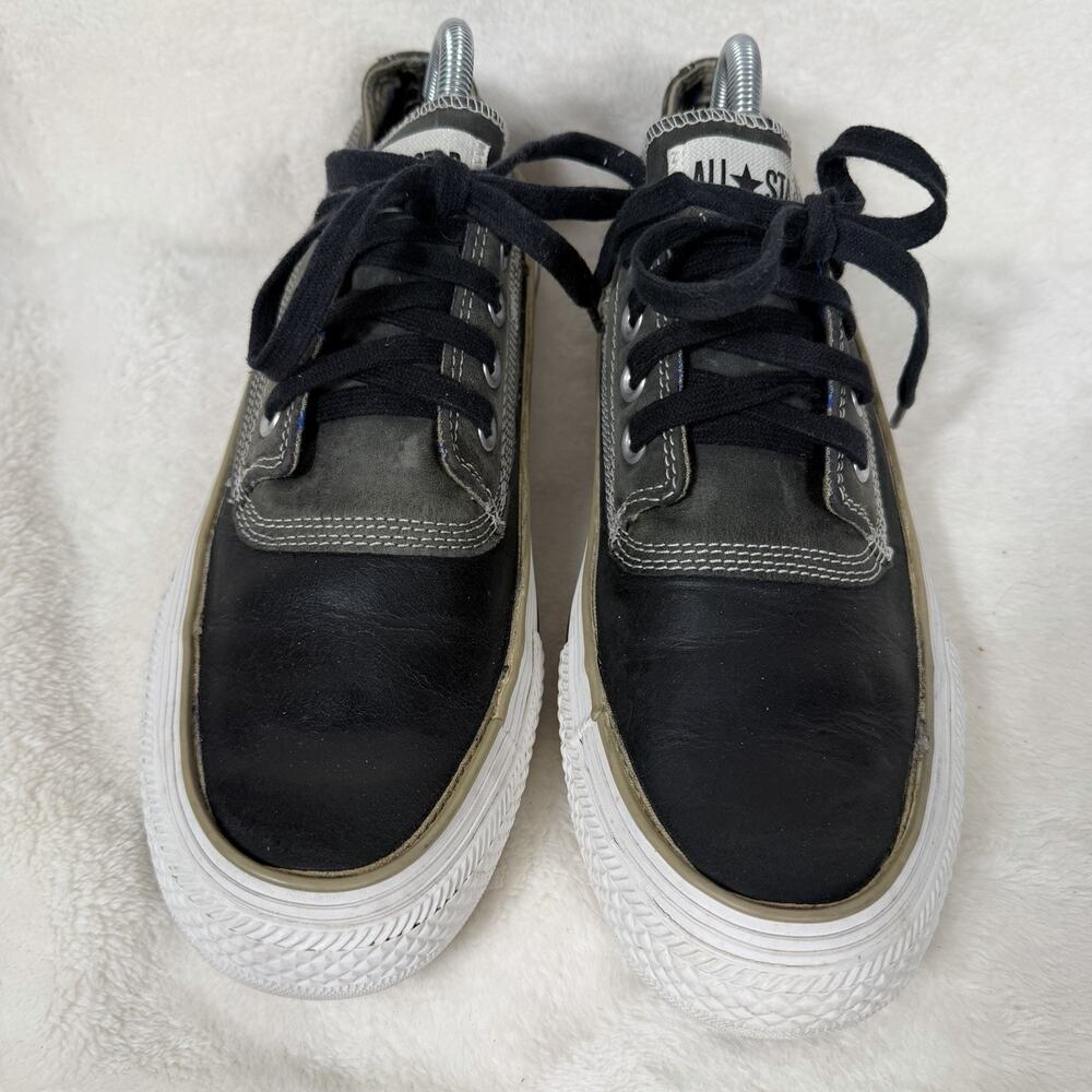 Converse All Star Leather Duck Boot Low Top Sneakers Black Gray Mens 9/Womens 11 - Picture 10 of 14